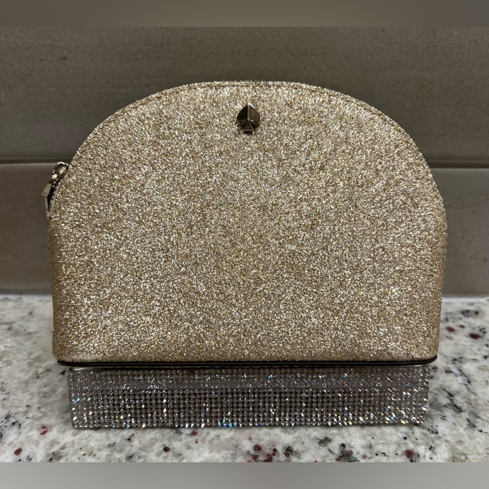 Kate Spade Gold Glitter Pouch
